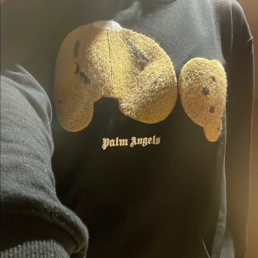 COPY - Palm Angels Black Sweater with Gold Bear Design